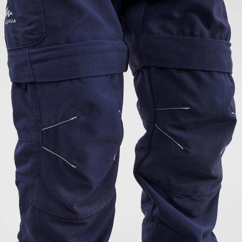 Pantalon de randonnée modulable - MH500 KID bleu - enfant 2-6 ANS