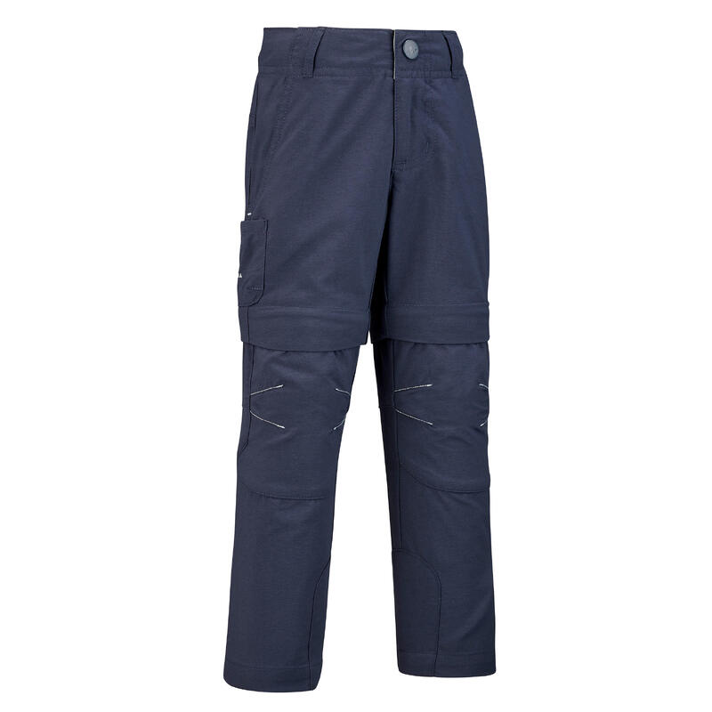 Pantalón desmontable de montaña y trekking Niños 2-6 años Quechua MH550 azul