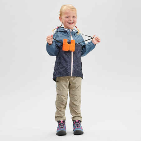 Vaikiška neperšlampama žygių striukė „MH100 Zip“, 2–6 metų vaikams, melsva