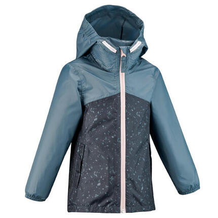 Veste imperméable de randonnée enfant 2-6 ans, MH100 zip bleue