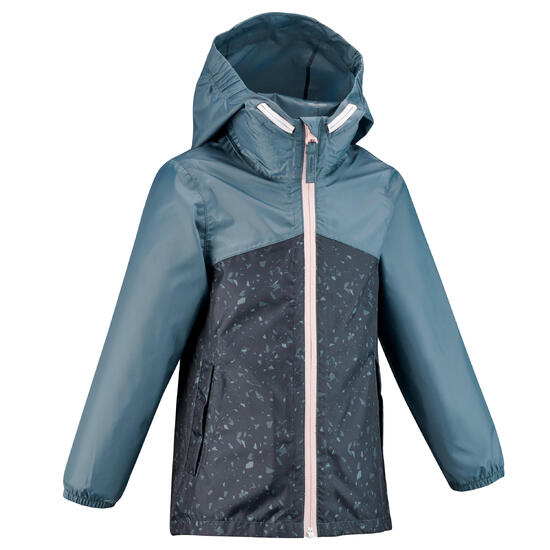 Veste imperméable de randonnée enfant 2-6 ans, MH100 zip bleue