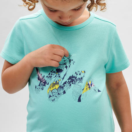 T-shirt de randonnée - MH100 KID turquoise - enfant 2-6 ANS