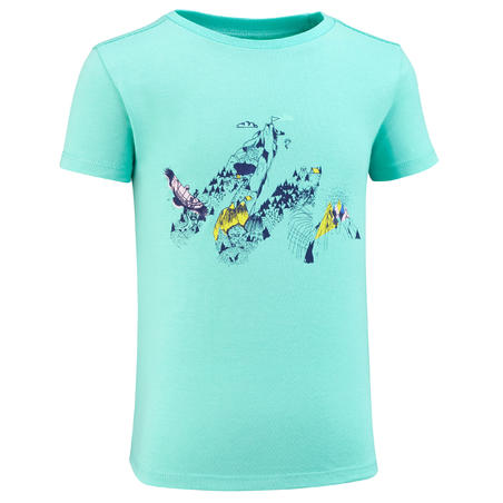 T-shirt de randonnée - MH100 KID turquoise - enfant 2-6 ANS