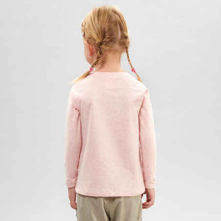 T-shirt Hiking Lengan Panjang ANTI-UV Anak - MH150 - Pink - anak 2-6 TAHUN