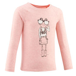 T-shirt ANTI-UV manches longues de randonnée - MH150 KID rose - enfant 2-6 ANS