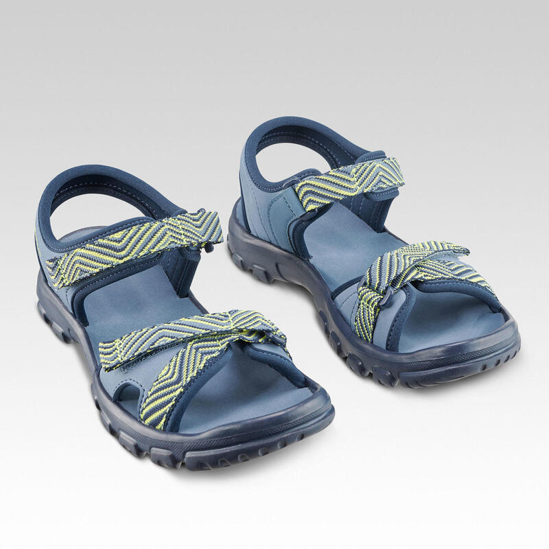 Sandales de randonnée enfant MH100 TW bleues et jaunes - 32 AU 37