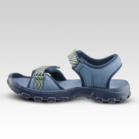 Kids’ Hiking Sandals MH100 TW - Blue and Yellow - Junior UK size 13 to 4