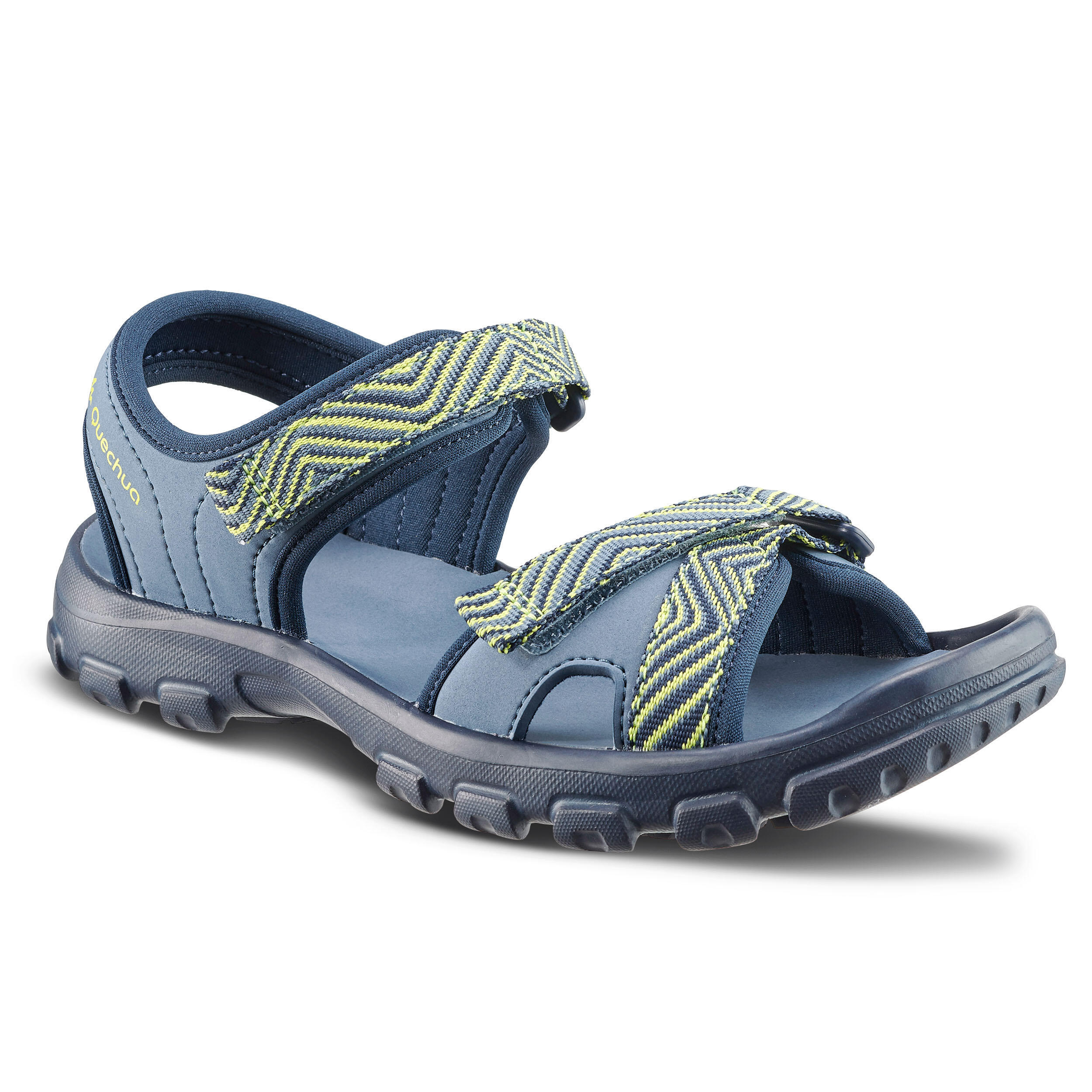 Kids’ Hiking Sandals MH100 TW - Blue and Yellow - Junior UK size 13 to 4 3/9