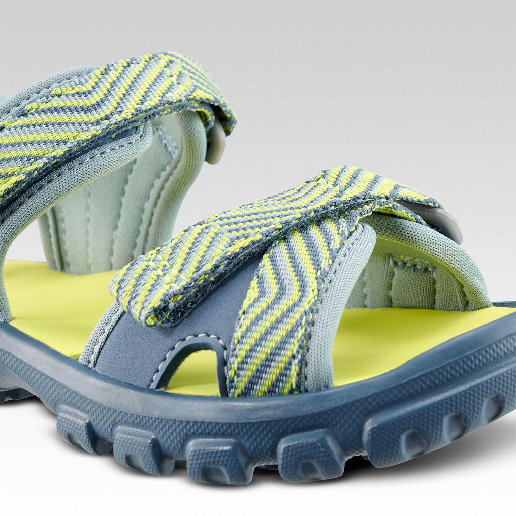 Kids' hiking sandals - Kids' MH100 blue and yellow - size 24 to 31