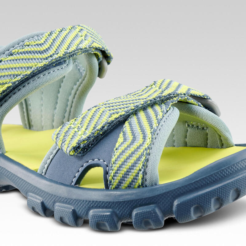 Sandales de randonnée enfant - MH100 KID bleues et jaunes - 24 AU 31