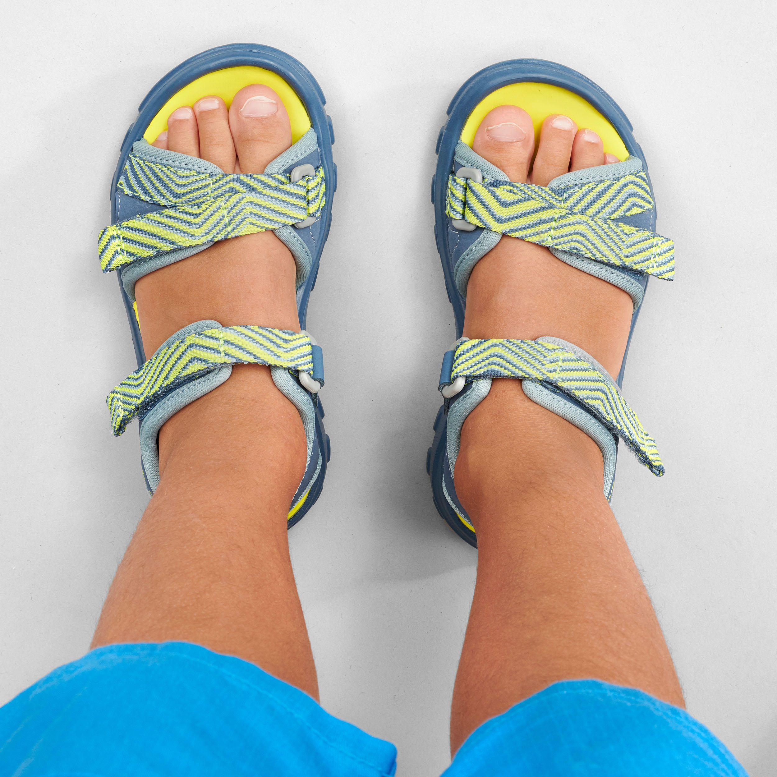 Kids’ Hiking Sandals - MH 100 Blue/Yellow - QUECHUA