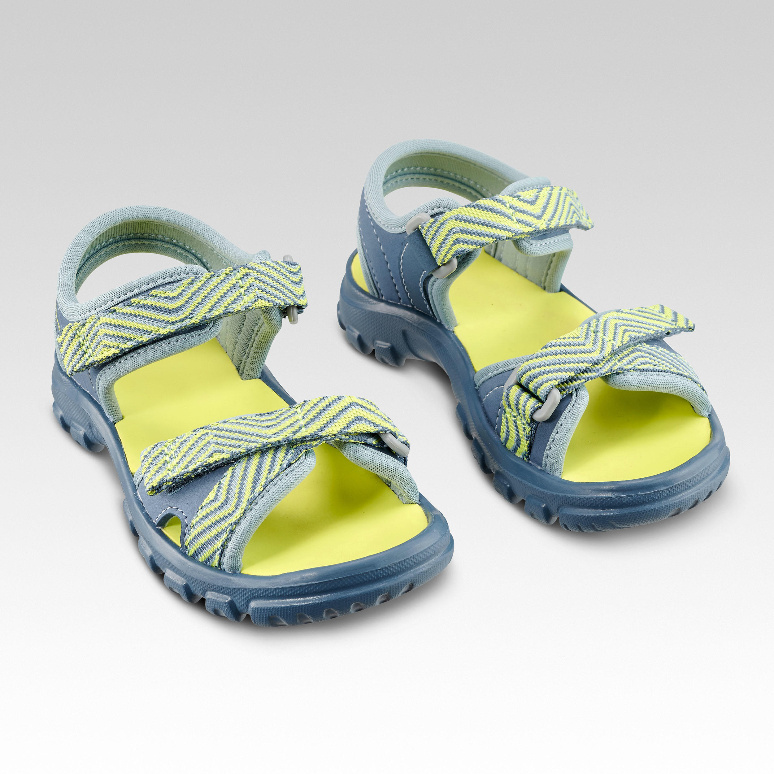 Kids' hiking sandals - Kids' MH100 blue and yellow - size 24 to 31 6/9