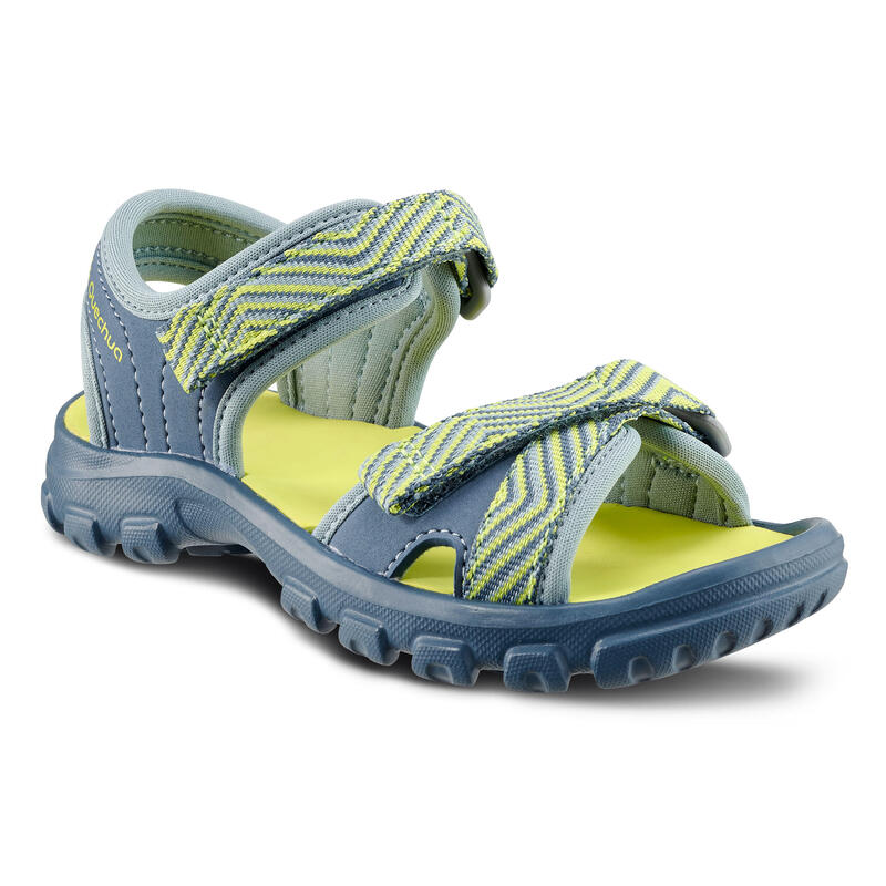 Hiking sandals MH100 KID blue and yellow - children - jr size 7 TO 12.5