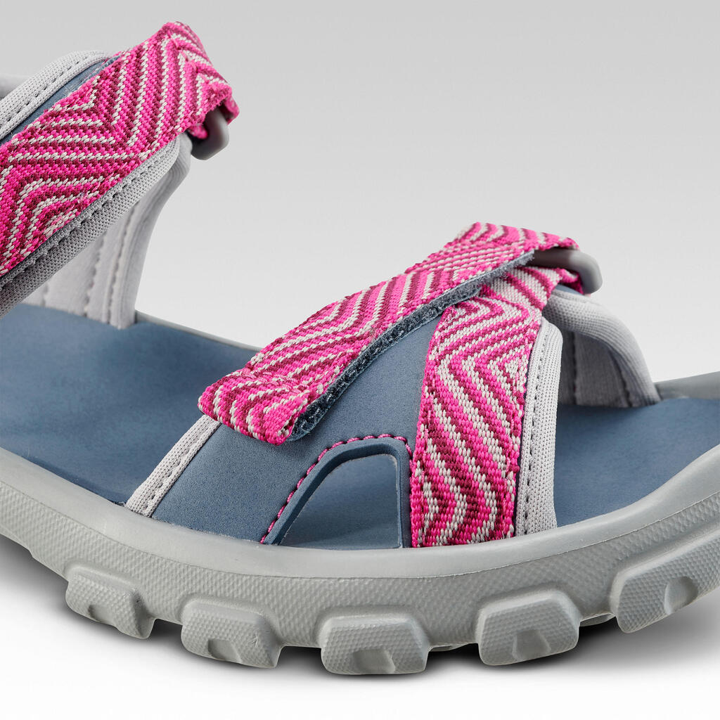 Bērnu pārgājienu sandales “MH100 TW”, zilas un rozā, bērnu izmērs 4.–12,5.