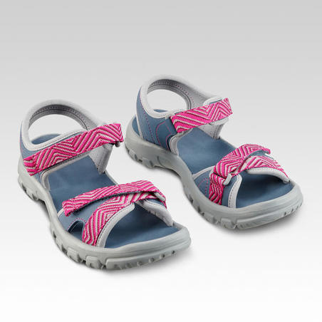 Sandales de randonnée MH100 TW bleues et rose - enfant - 32 AU 37