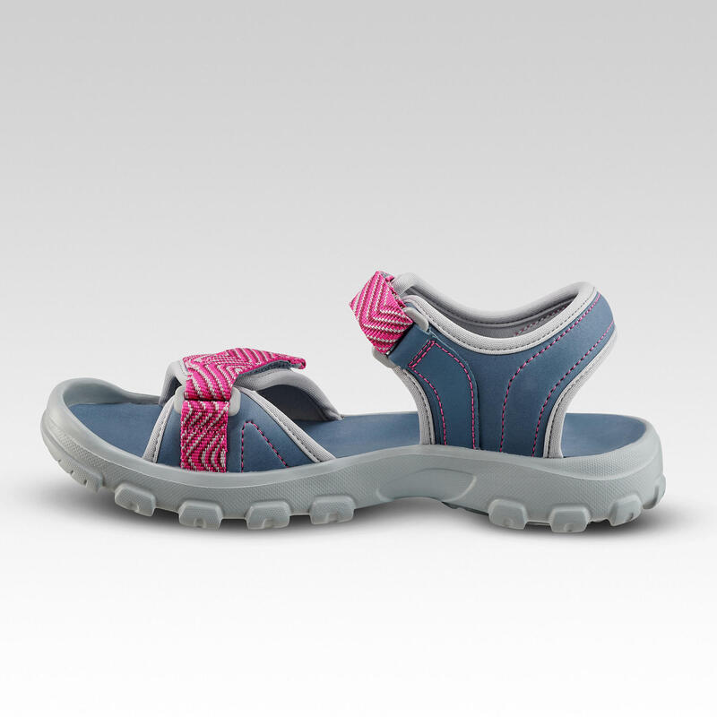 Sandale Drumeție la munte MH100 Mărimi 32-37 Albastru-Roz Copii