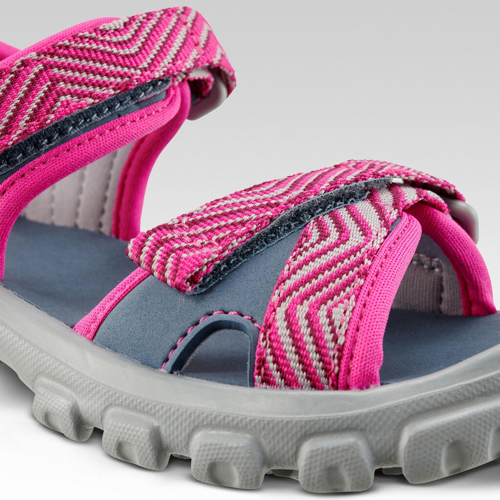 SANDALIAS DE SENDERISMO NIÑOS MH100 AZUL ROSADO