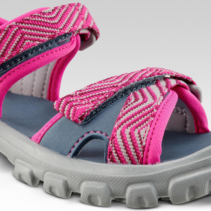 Sandali montagna bambina MH100 azzurro-rosa