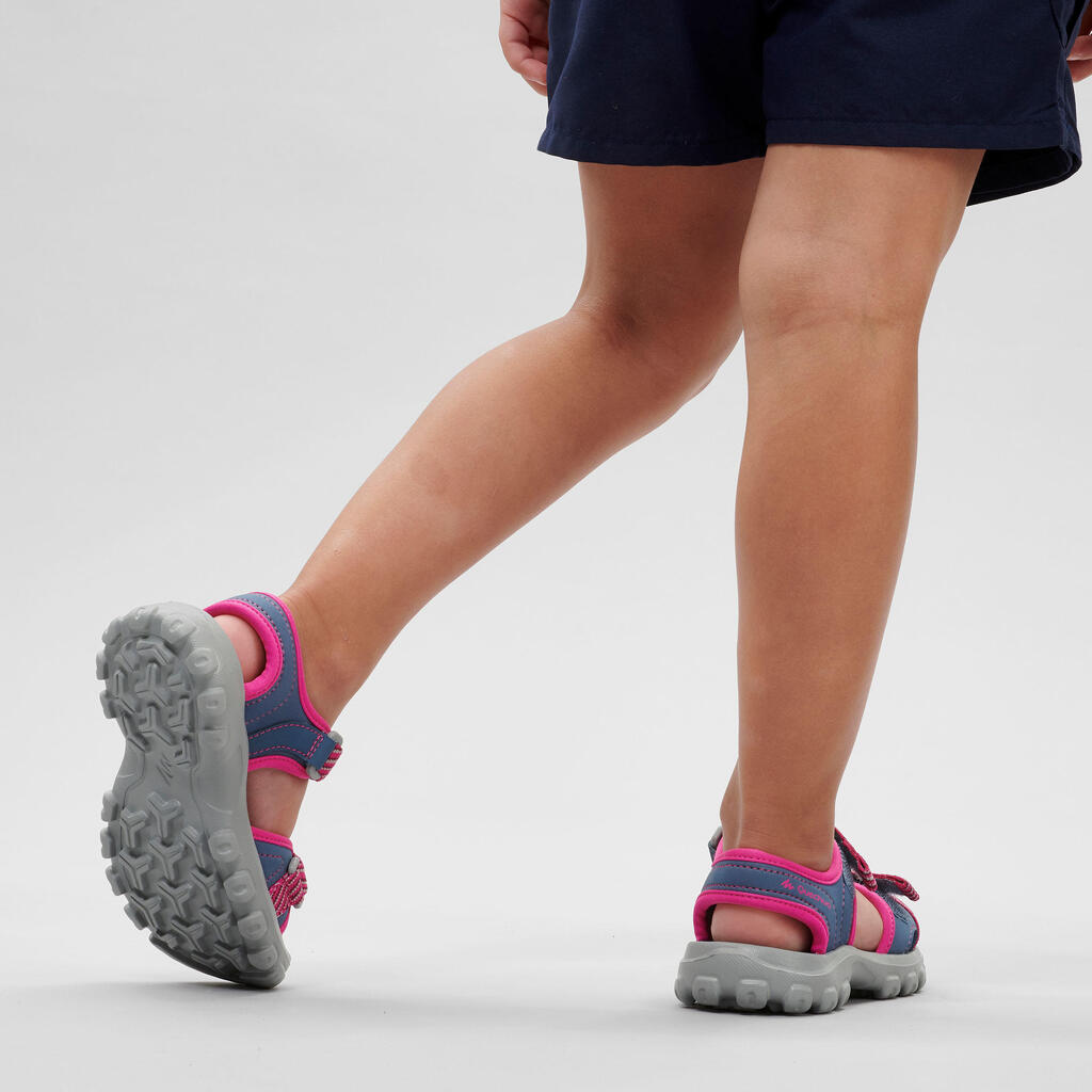Bērnu pārgājienu sandales “MH100 KID”, zilas un rozā, bērnu izm. no 24 līdz 31.