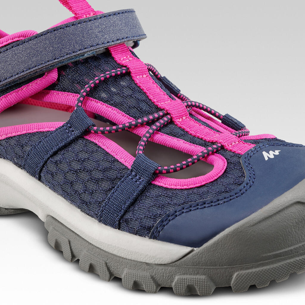 SANDALIAS DE SENDERISMO MH150 TW AZUL ROSADO - NIÑOS - 28 A 39