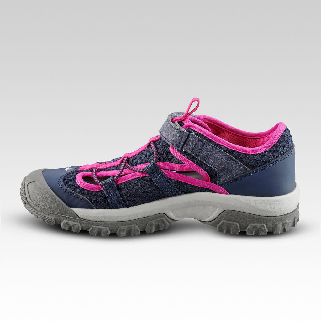 SANDALIAS DE SENDERISMO MH150 TW AZUL ROSADO - NIÑOS - 28 A 39