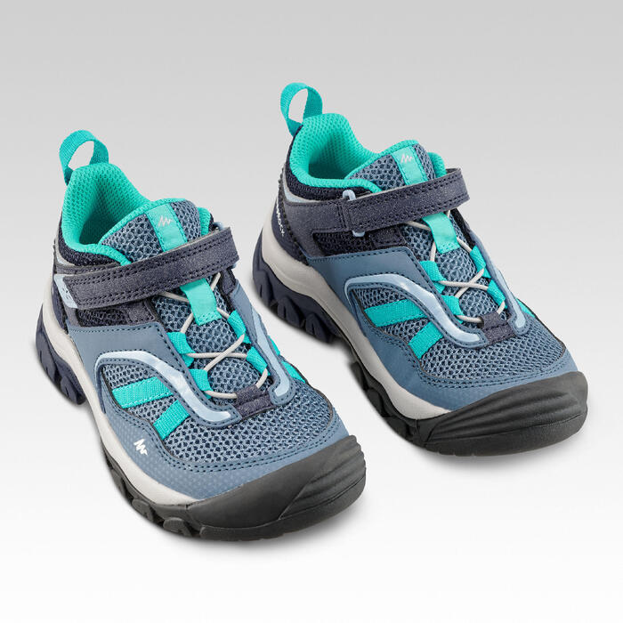 QUECHUA Chaussures de randonnée montagne basses avec scratch fille Crossrock bleues Decathlon
