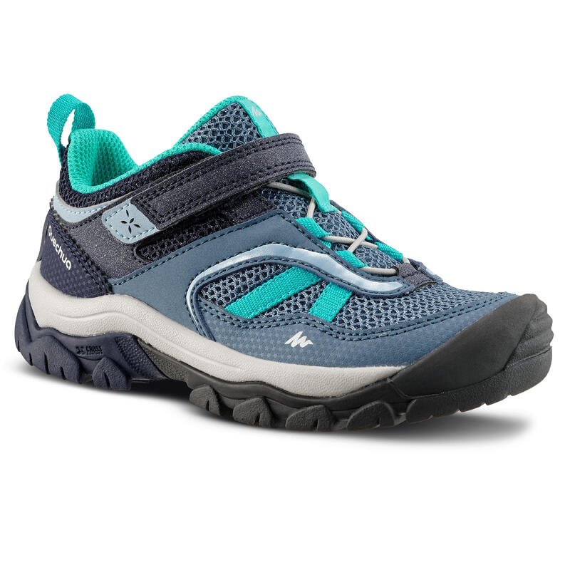 Chaussures de randonnée montagne avec scratch fille Crossrock bleues 24-34