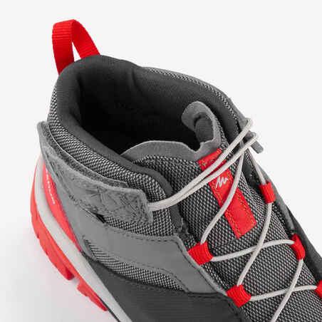 Kids’ Waterproof Hiking Shoes - CROSSROCK MID 28 TO 34 - Grey