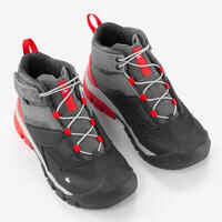 Kids’ Waterproof Hiking Shoes - CROSSROCK MID 28 TO 34 - Grey