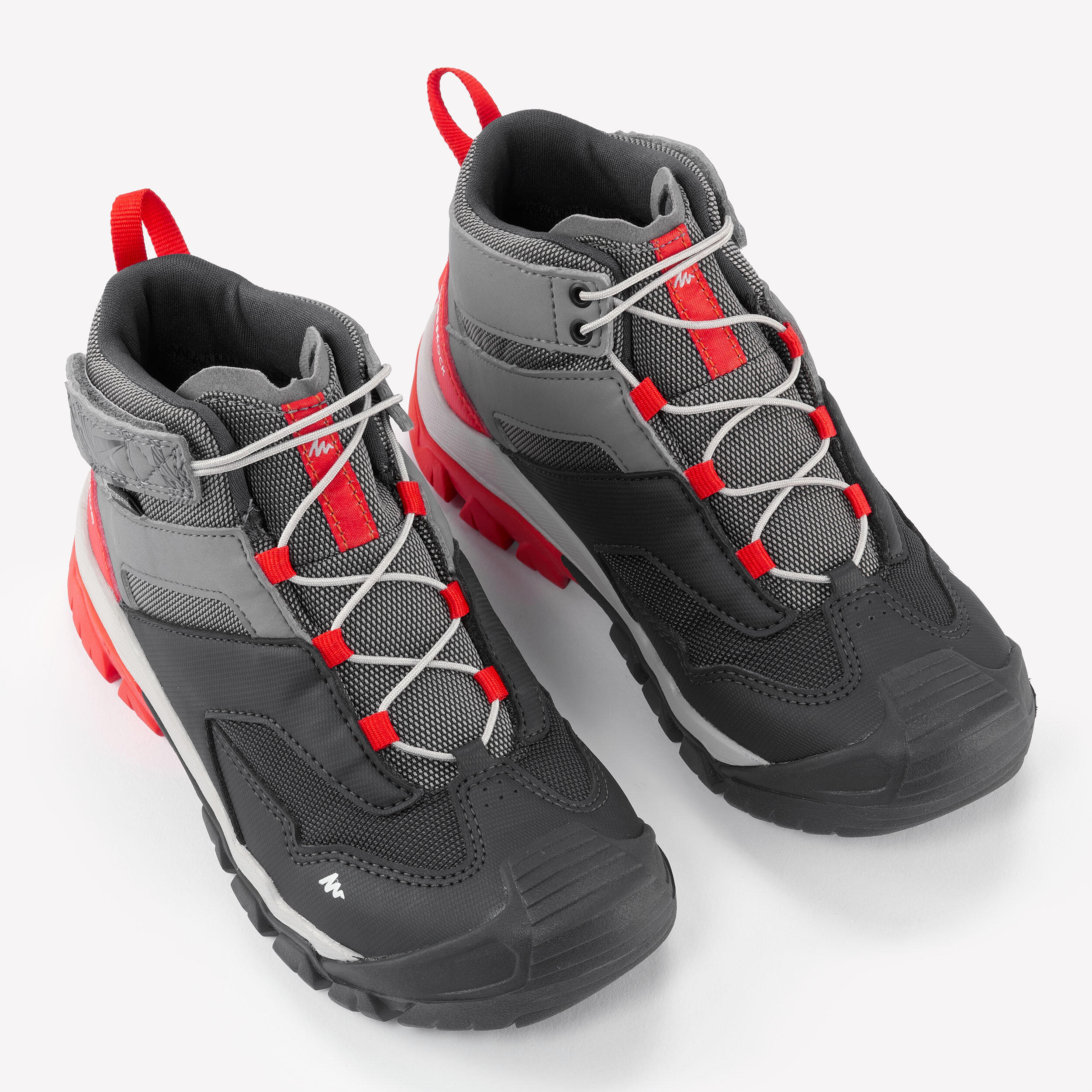 Kids’ Waterproof Hiking Shoes - CROSSROCK MID 28 TO 34 - Grey 6/10