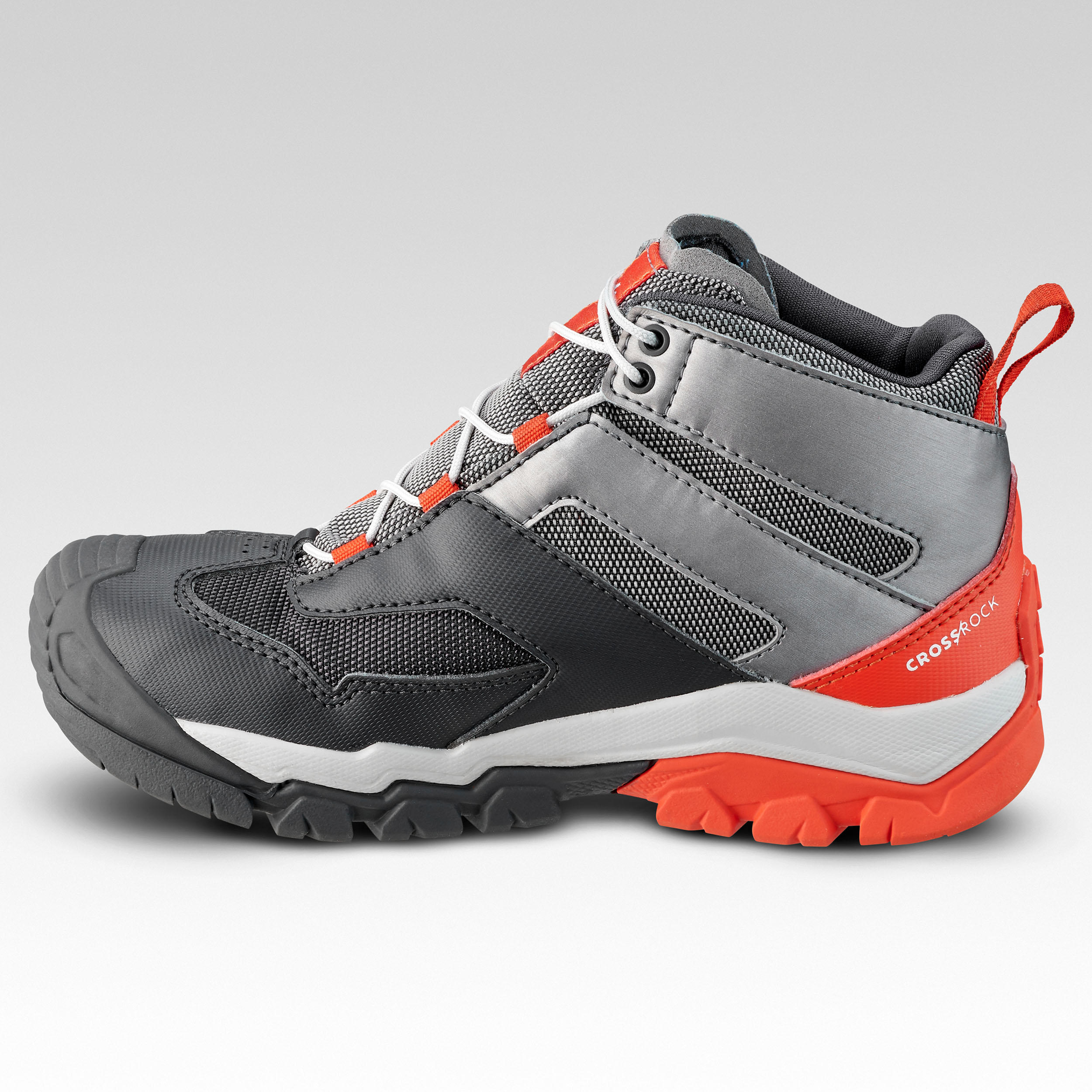 Kids’ Waterproof Hiking Shoes - CROSSROCK MID 28 TO 34 - Grey 4/10