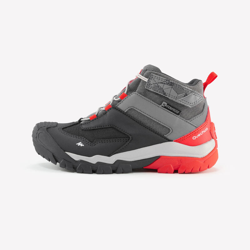 Scarpe trekking bambino CROSSROCK MID impermeabili grigie