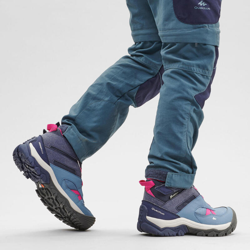 Dívčí turistické kotníkové nepromokavé boty CROSSROCK modré