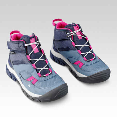 Children's waterproof walking shoes - CROSSROCK MID blue - size jr. 10 - ad. 2