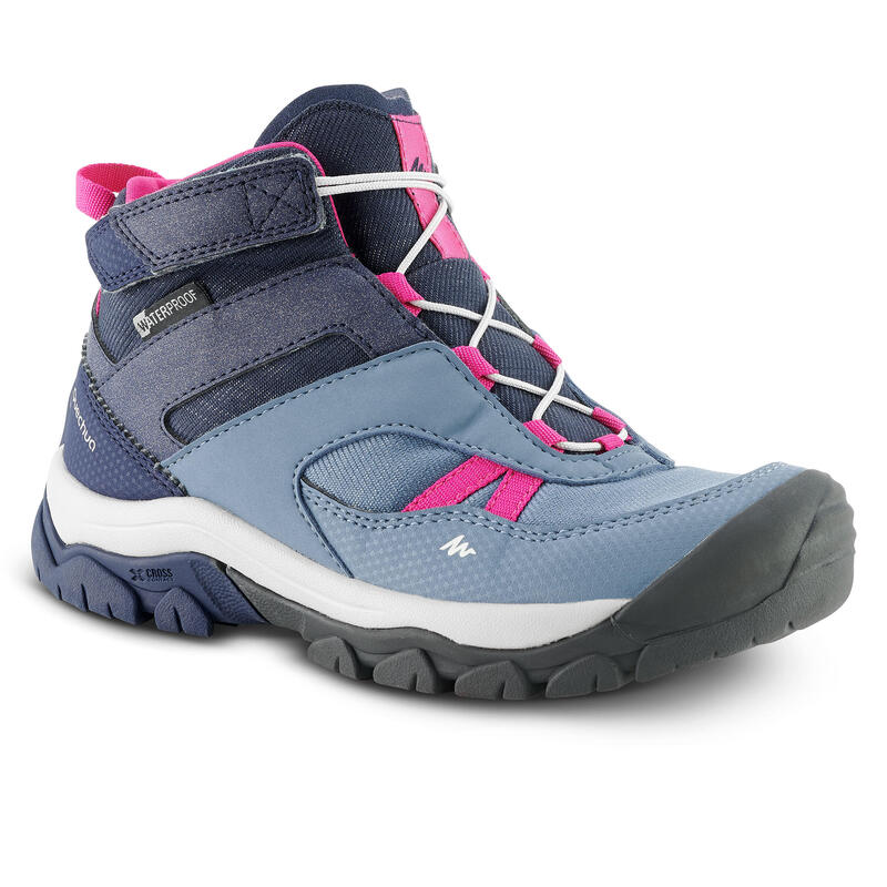 Dívčí turistické kotníkové nepromokavé boty CROSSROCK modré