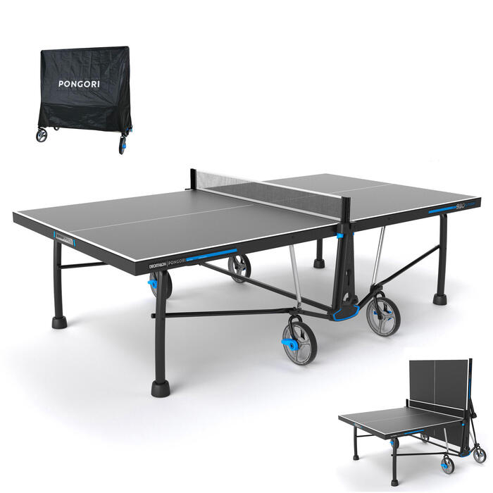 table de ping pong exterieure ppt 930 noire avec housse pongori decathlon