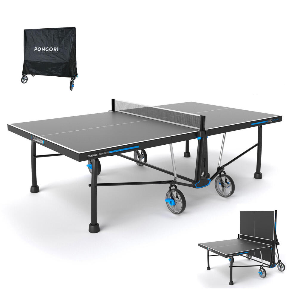 TABLE DE PING PONG EXTÉRIEURE PPT 930 NOIRE AVEC HOUSSE PONGORI Decathlon