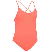 GIRL'S ONE-PIECE SWIMSUIT 100 CORAL