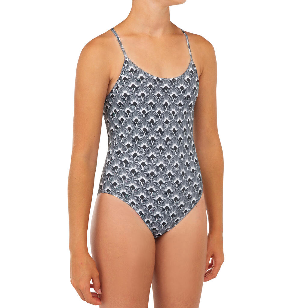 MAILLOT DE BAIN 1 PIECE FILLE 100 TURQUOISE COCO