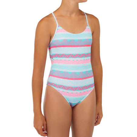 Plavi jednodelni kupaći kostim za devojčice HILOE 100