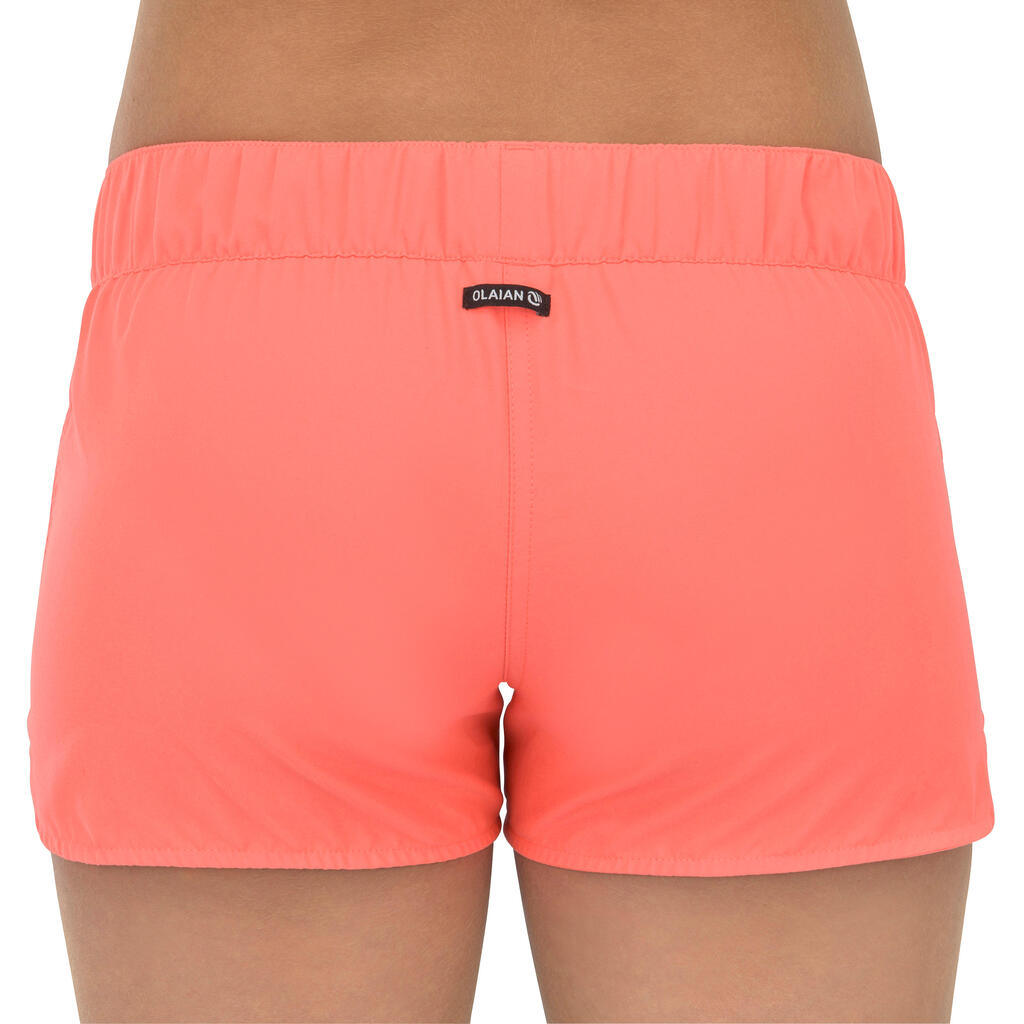 SHORT DE BAIN SURF FILLETTE CORAIL KINA 100
