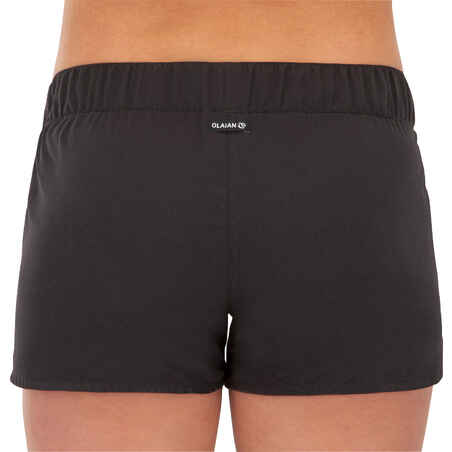 GIRL'S SURF SWIMSHORTS KINA 100 BLACK