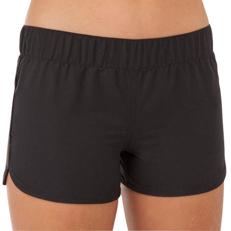 SHORT DE BAIN SURF FILLETTE NOIR KINA 100