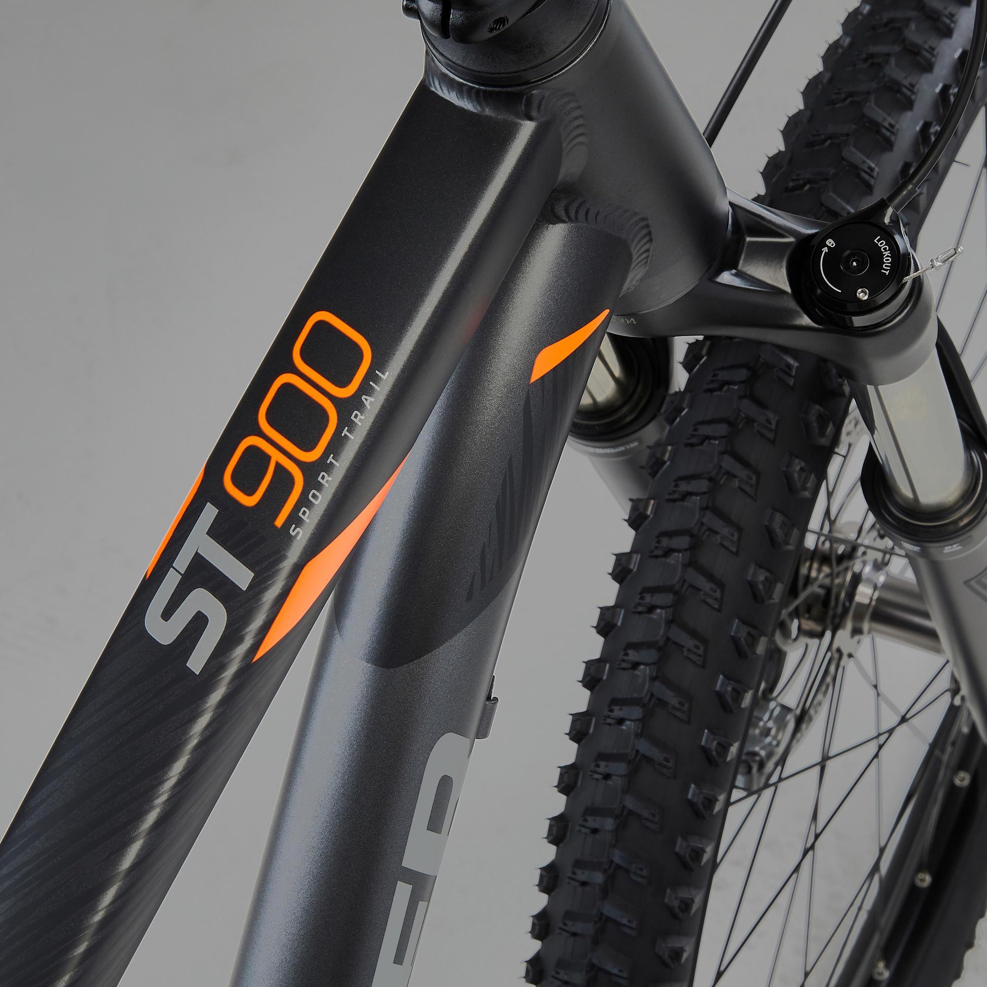 VELO VTT ST 900 GRIS ORANGE 27 5 ROCKRIDER Decathlon