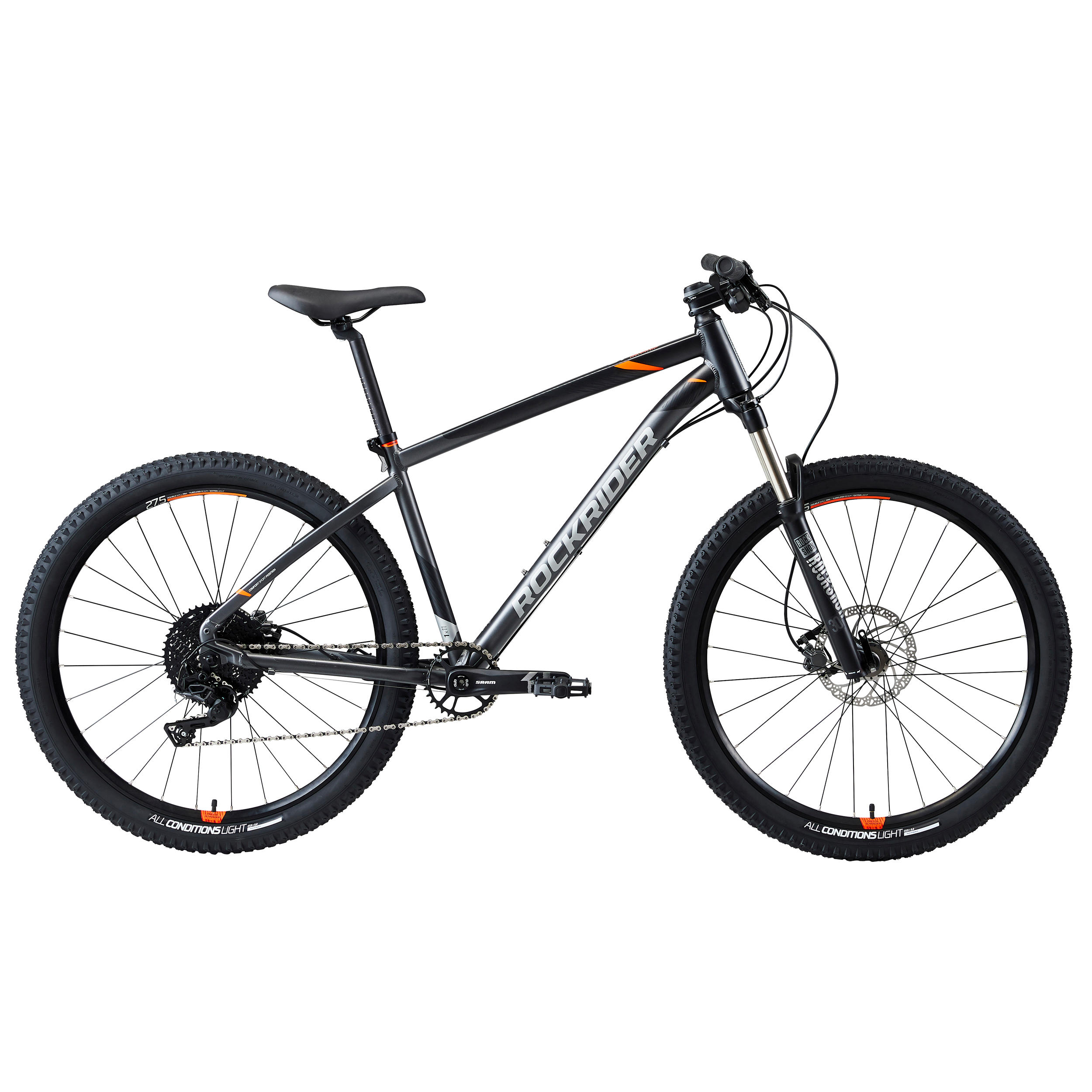 27.5 Inch Mountain bike Rockrider ST 900 - Grey/Orange - Decathlon