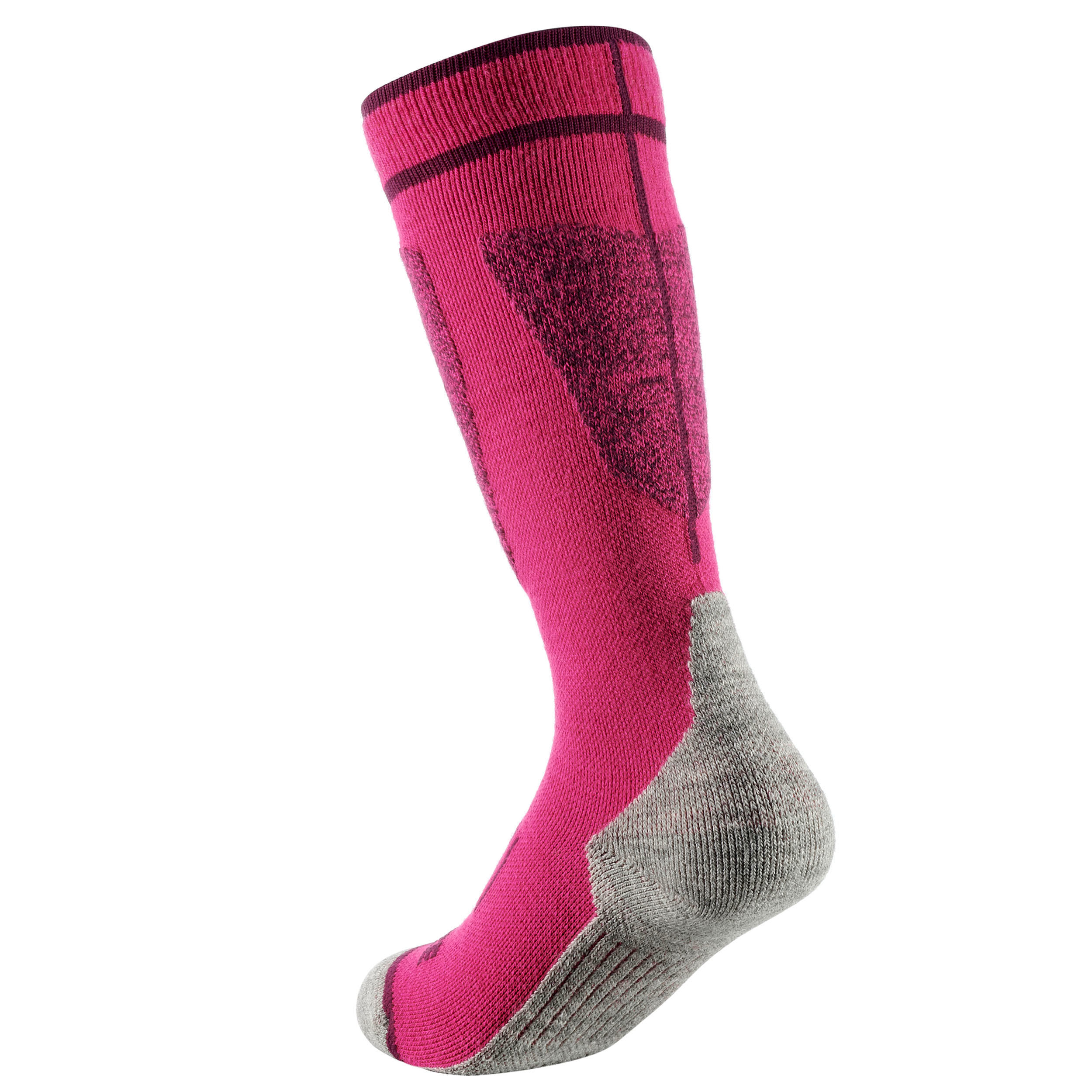 Kids' Ski Socks - 100 Pink - WEDZE