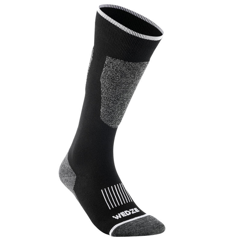 Calcetines térmicos de esquí y nieve Adulto Wedze Ski 100 negro