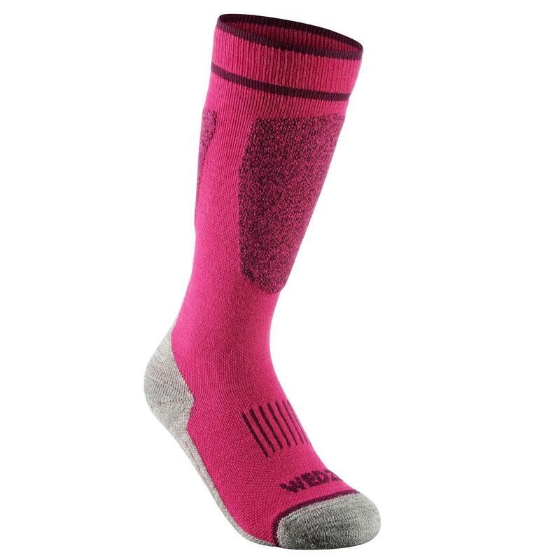 Calcetines Térmicos de Esquí y Nieve Niños Wedze Ski 100 Rosa