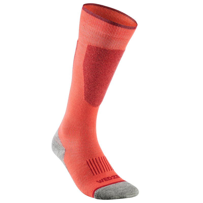 CHAUSSETTES DE SKI ADULTE 100 CORAIL