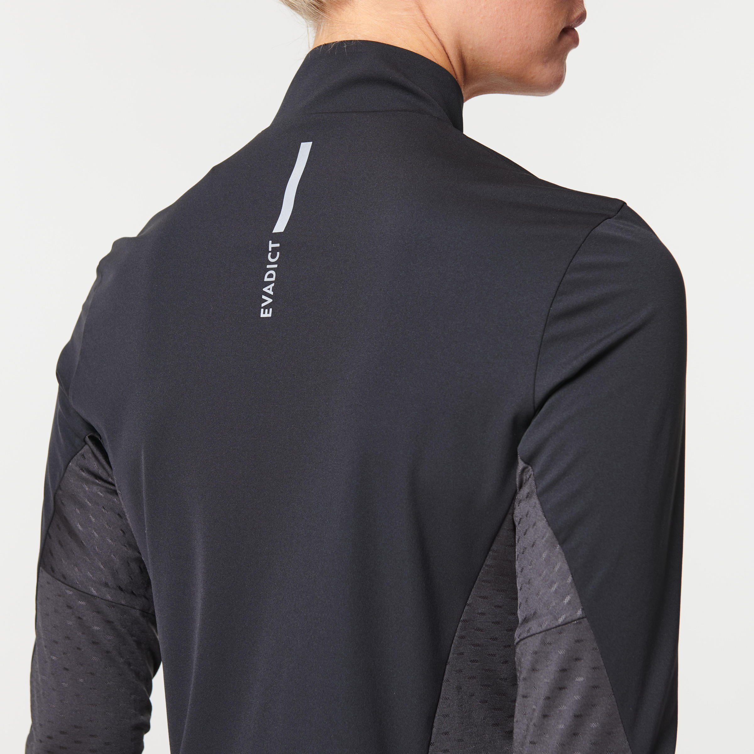 WOMEN'S LONG-SLEEVED TRAIL RUNNING ZIP JERSEY - BLACK/BRONZE 3/9